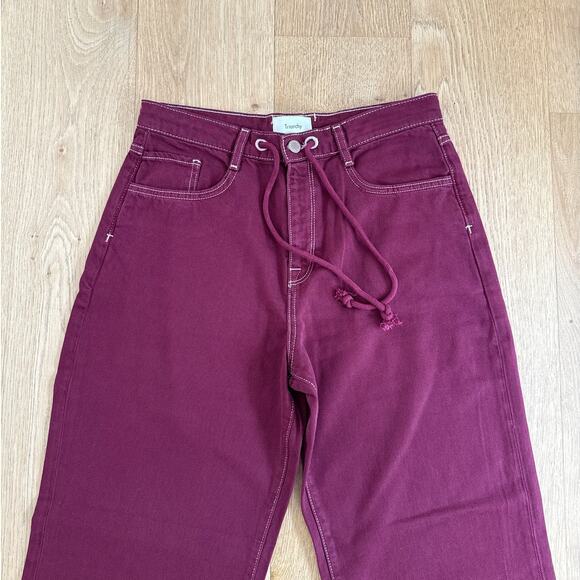 Triarchy Jeans Mid Rise Drawstring Baggy Nesta Size S Red - Picture 2 of 7